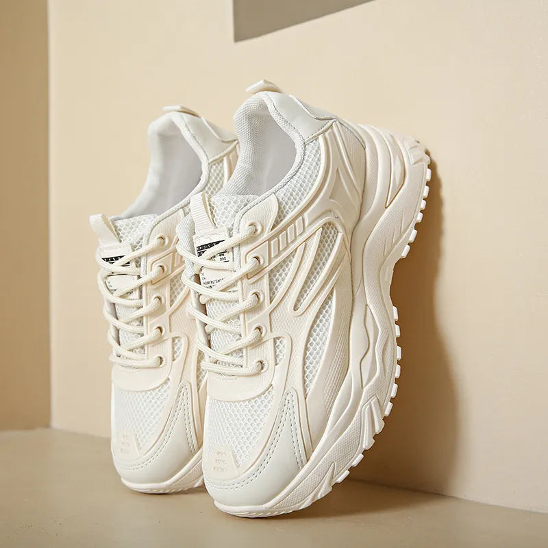 Damen Sneakers ⎜ Bequeme Lauf- und Freizeitschuhe mit dickem Sohlenprofil für den Alltag