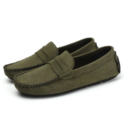 Handgenähte Herren Mokassins ⎜ Bequeme Schuhe aus Samt-Leder für Alltag und Freizeit