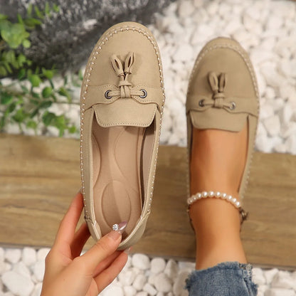 Loafers für Damen ⎜ Bequeme Flats mit Fransen-Detail und rutschfester Sohle