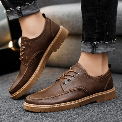 Herren Schnürschuhe ⎜ Robuste Leder-Schuhe im Casual-Stil für Freizeit und Alltag