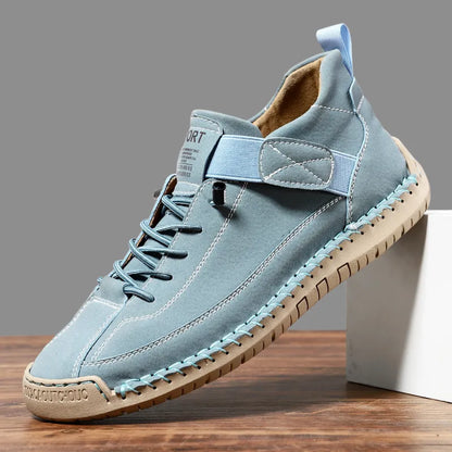 Sportliche Sneaker für Damen ⎜ Bequeme High-Top Schuhe mit Velcro-Verschluss und genähtem Design