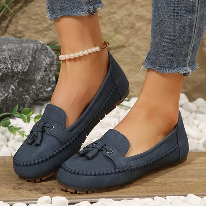 Loafers für Damen ⎜ Bequeme Flats mit Fransen-Detail und rutschfester Sohle