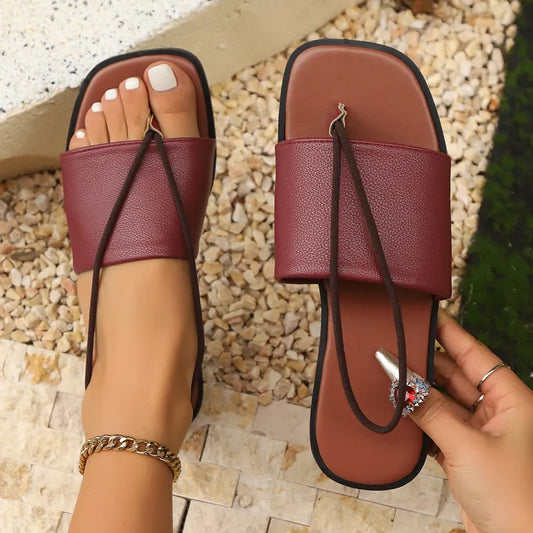 Flache Sandalen für Damen ⎜ Bequeme Flip-Flops im Römischen Stil für den Sommer