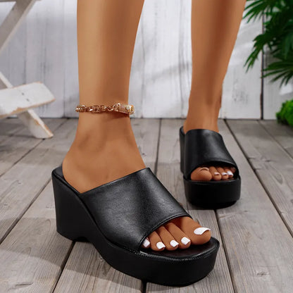Plattform-Sandalen für Damen ⎜ Elegante Schuhe mit Hohem Absatz und Offener Zehenpartie für Komfort und Stil
