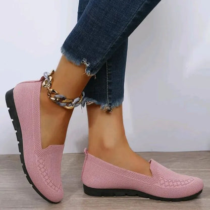 Flache Mesh-Slipper für Damen ⎜ Bequeme Schuhe mit Rundem Zehenbereich für Alltag und Komfort