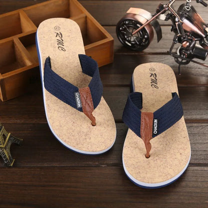 Herren Zehentrenner für den Sommer ⎜ Modische und rutschfeste Sandalen aus Kork für den Alltag