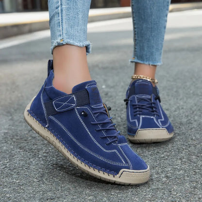 Sportliche Sneaker für Damen ⎜ Bequeme High-Top Schuhe mit Velcro-Verschluss und genähtem Design